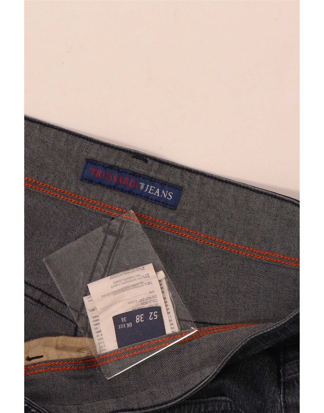 Trussardi Herren-Jeansshorts W36, groß, marineblaue Baumwolle