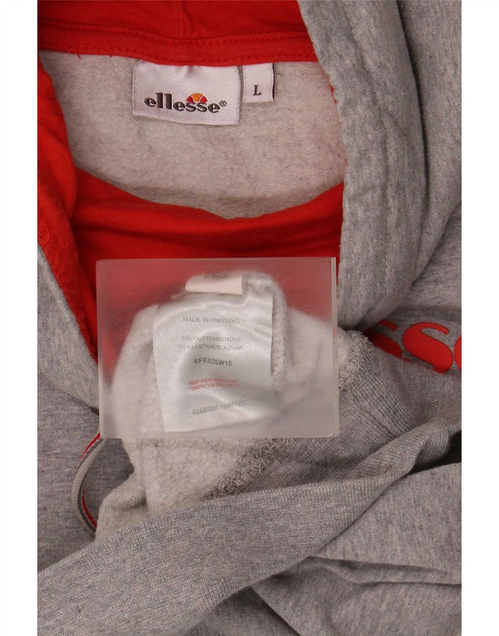 Ellesse Womens Graphic Sweatshirt Pullover UK 16 Large Grau Baumwolle