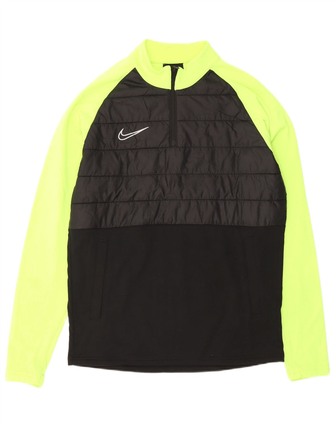 NIKE Herren Dri Fit Pullover-Trainingsanzugoberteil mit Reißverschluss, Mittelschwarz, Farbblock