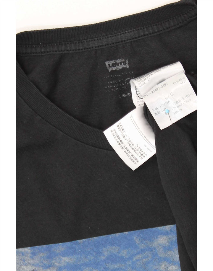 Levi's Herren-T-Shirt mit Grafik, Größe L, aus schwarzer Baumwolle