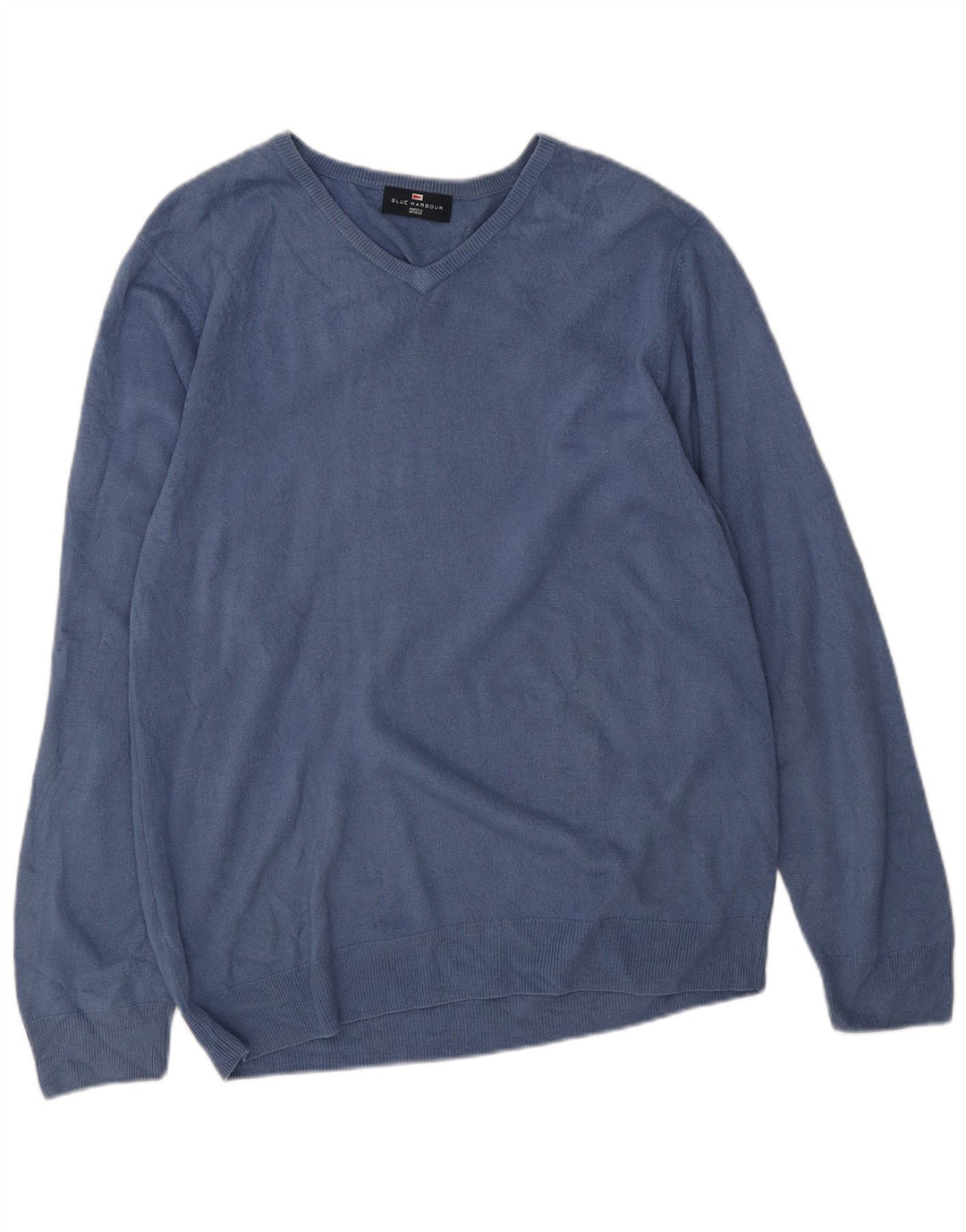 Marks & Spencer Herren Blue Harbour Pullover mit V-Ausschnitt, Größe L, Marineblau
