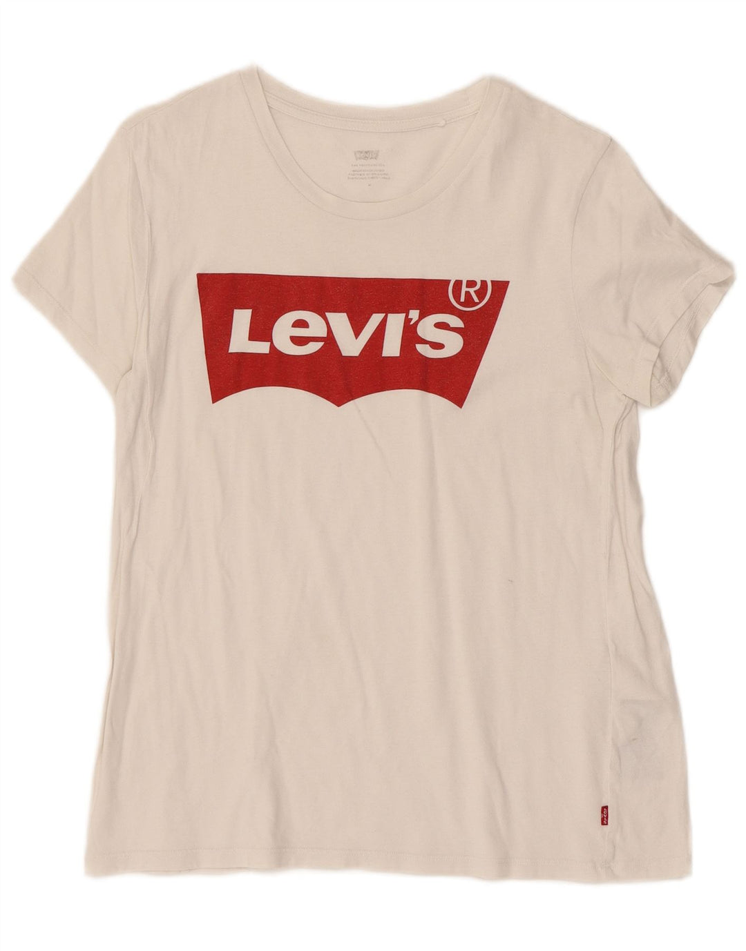 Levi's Damen-T-Shirt mit Grafik, UK 12, mittelweiße Baumwolle