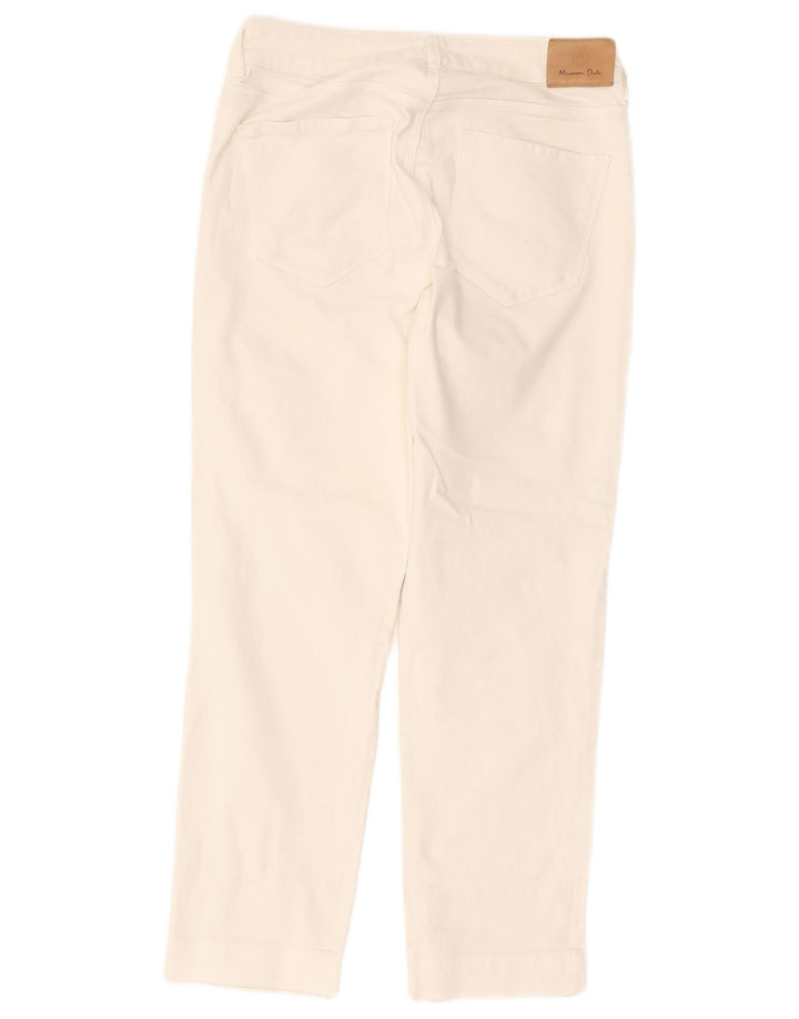 Massimo Dutti Damen-Cropped-Jeans EU 38 Small W28 L25 Weiß