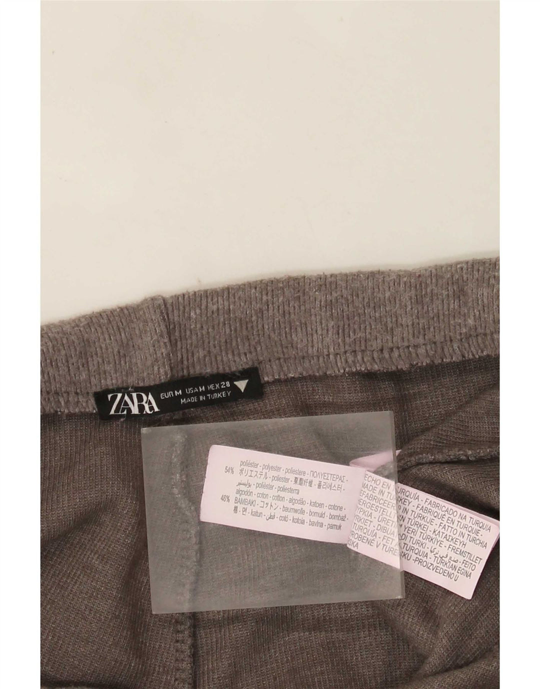 Zara Damen-Hose mit hoher Taille und weitem Bein, UK 14, Mittelgrau, Polyester