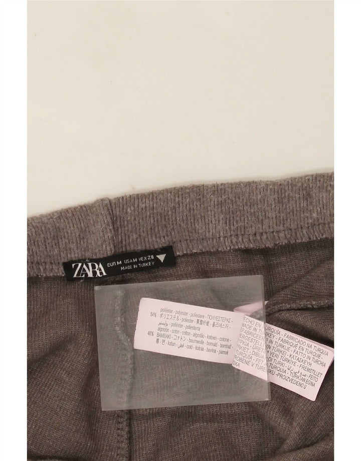 Zara Damen-Hose mit hoher Taille und weitem Bein, UK 14, Mittelgrau, Polyester