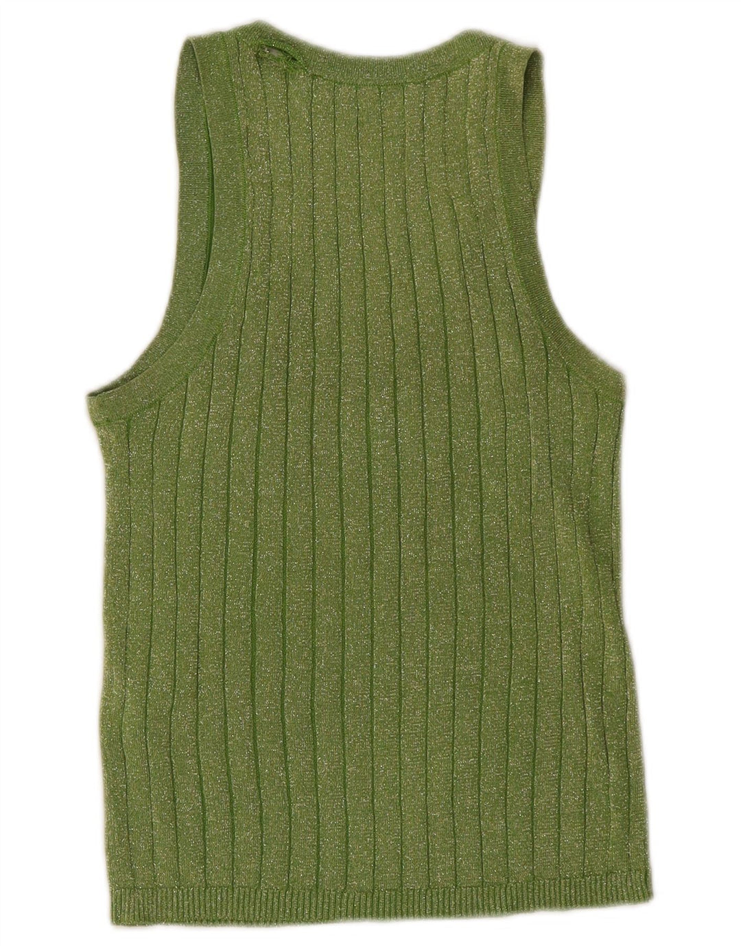 Zara Damen Weste Top UK 10 Small Grün gefleckte Viskose
