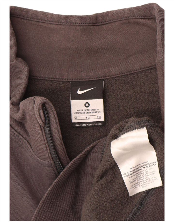 Nike Herren-Sweatshirt mit Reißverschluss, XL, graue Baumwolle