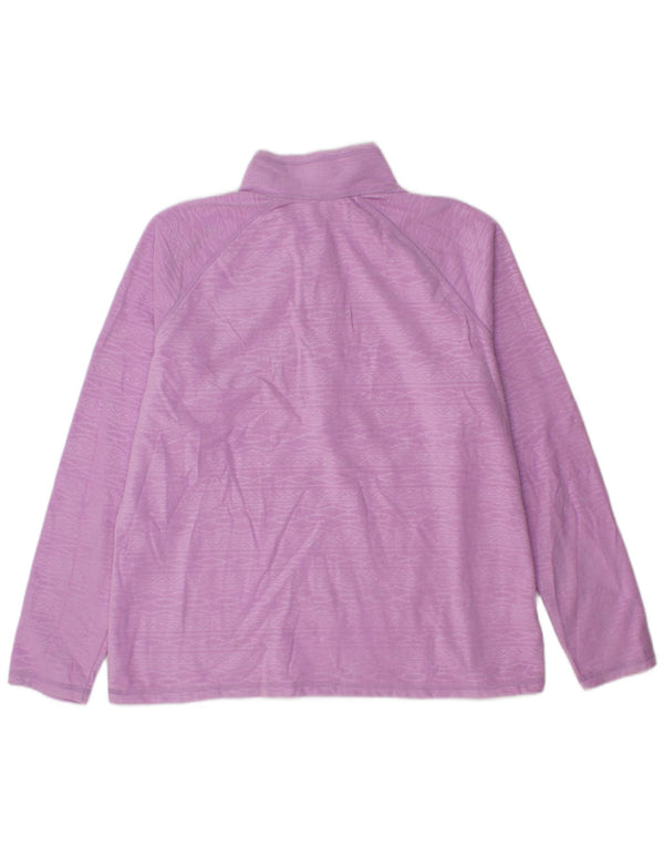 EDDIE BAUER Damen-Fleecepullover mit Reißverschluss, UK 18, XL, Lila, geometrisch