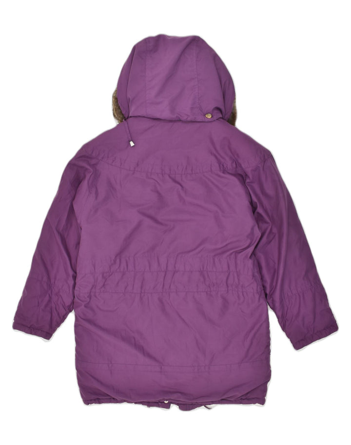 VINTAGE Womens Hooded Windbreaker Jacket UK 10 Small Purple Polyester | Vintage Vintage | Thrift | Second-Hand Vintage | Used Clothing | Messina Hembry 