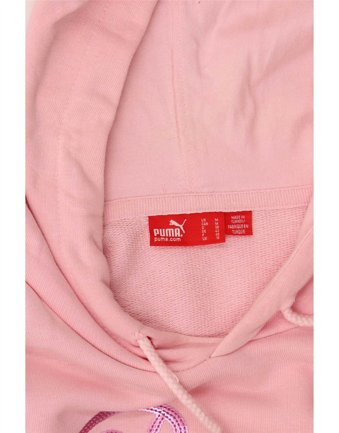 Puma Damen Graphic Hoodie Pullover UK 12 Mittelrosa