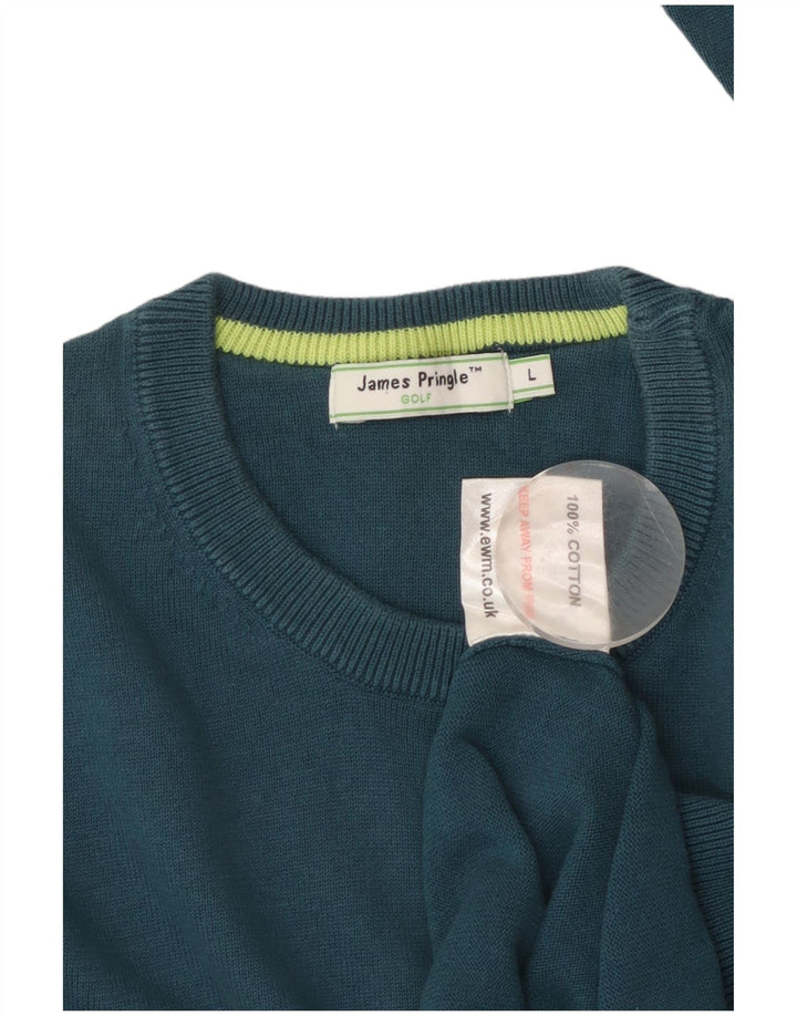 James Pringle Herren-Pullover mit Rundhalsausschnitt, groß, aus blauer Baumwolle