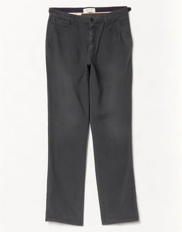Zara Mens Straight Chino Trousers EU 40 Medium W31 L32 Green Cotton