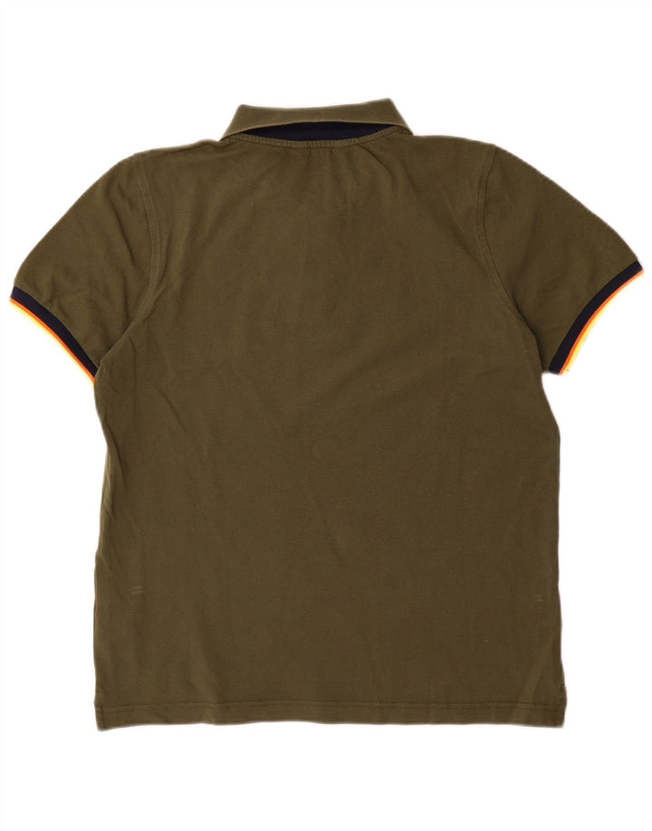 K-Way Herren-Poloshirt aus mittlerer Khaki-Baumwolle