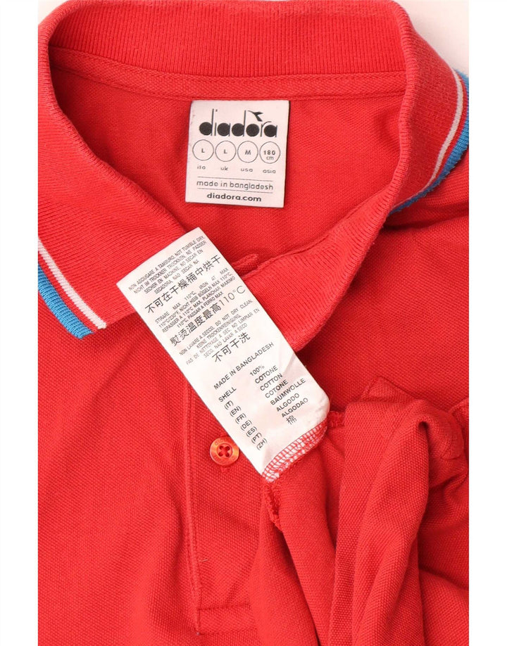Diadora Herren-Poloshirt, große rote Baumwolle