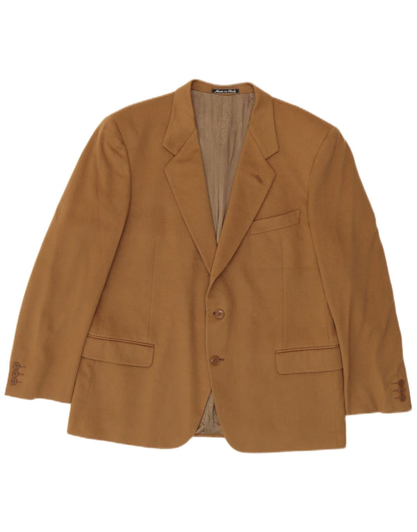 UNGARO Herren-Klassiker-Blazer mit 2 Knöpfen, IT 54, 2XL, braune Schurwolle
