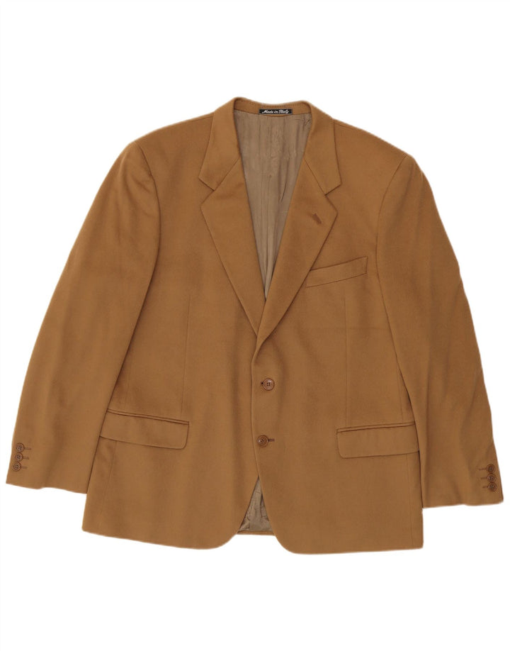 UNGARO Herren-Klassiker-Blazer mit 2 Knöpfen, IT 54, 2XL, braune Schurwolle