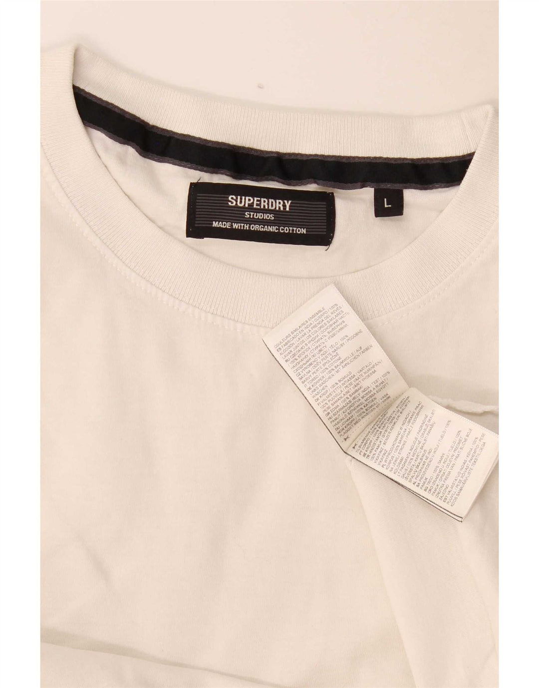 Superdry Herren-T-Shirt-Oberteil, große weiße Baumwolle