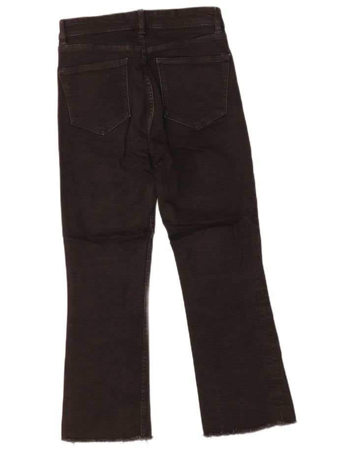 ZARA Womens Crop Bootcut Jeans EU 40 Medium W28 L25 Black