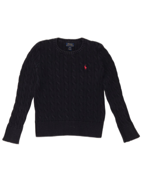 POLO RALPH LAUREN Mädchen-Pullover mit Rundhalsausschnitt, 8–9 Jahre, mittleres Marineblau