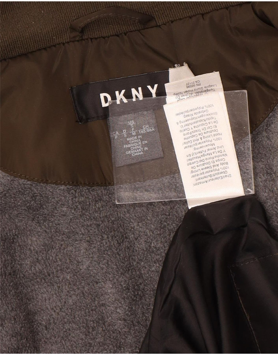 Dkny Womens Hooded Quilted Jacket UK 10 Small Braunes Polyester