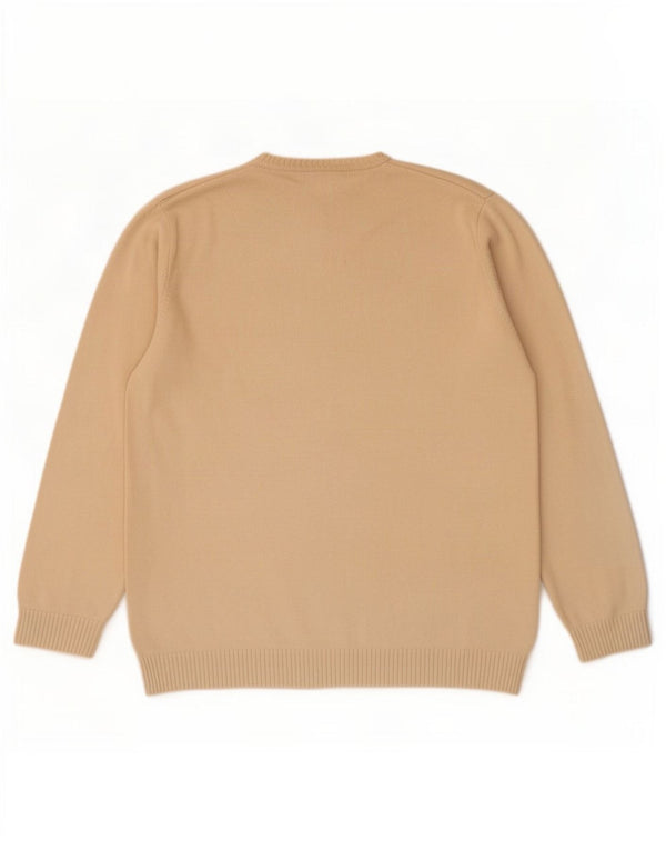 Lacoste Herren-Pullover mit Rundhalsausschnitt, Größe 6 XL, beige Baumwolle