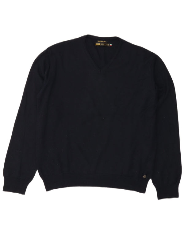 RIFLE Damen-Pullover mit V-Ausschnitt, Gr. 18, XL, Marineblau, Acryl