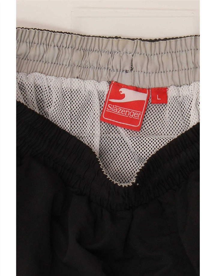 Slazenger Herren-Badeshorts, groß, Schwarz, Farbblock