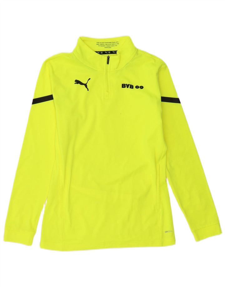 PUMA Mens BVB Dortmund Zip Neck Pullover Tracksuit Top Small Yellow