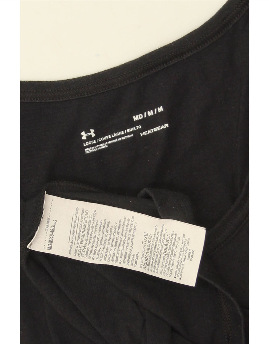 UNDER ARMOUR Herren Heat Gear Grafik-Weste-Oberteil aus mittelschwarzer Baumwolle