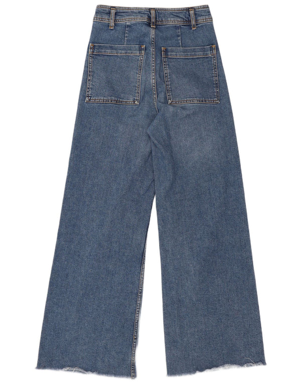 Zara Damen The Marine High Waist Straight Jeans EU 36 XS W26 L29 Blau