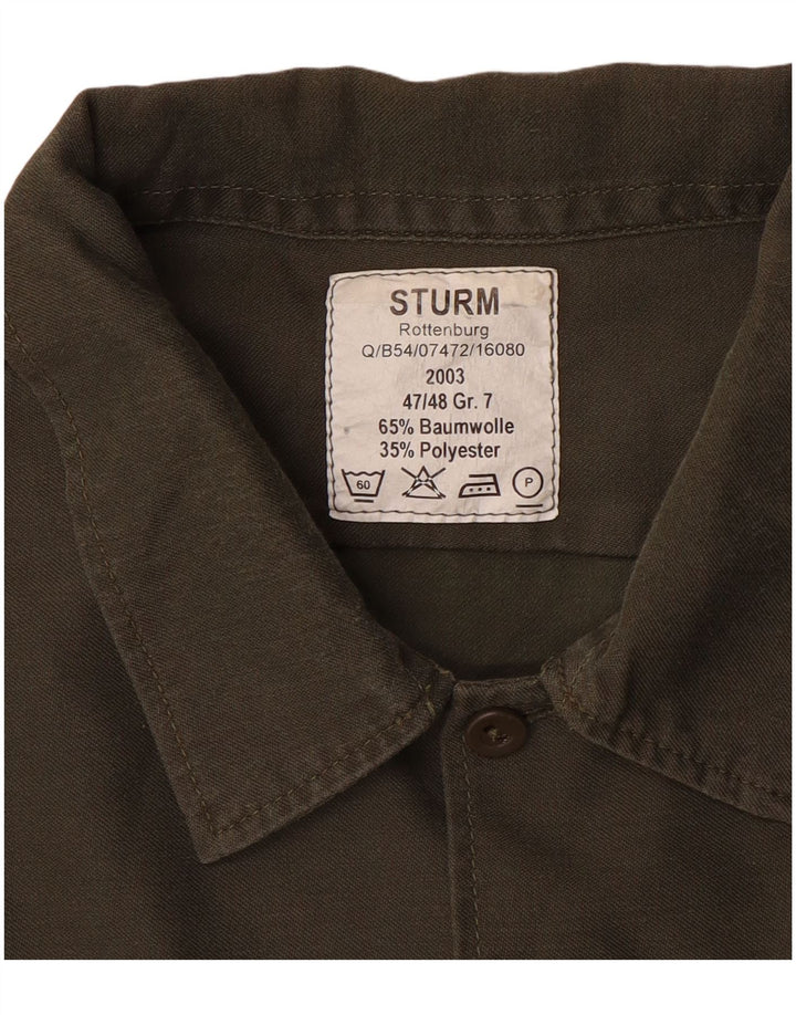 Vintage Herren Militärhemd Größe 47/48 2XL Khaki Baumwolle