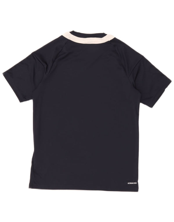 Adidas Jungen Aeroready T-Shirt Top 13-14 Jahre Marineblau Farbblock