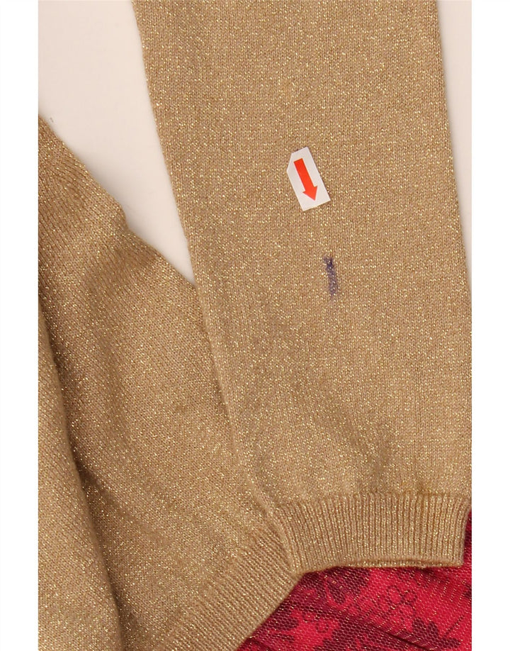 DESIGUAL Mädchen-Pulloverkleid mit Grafik, 9–10 Jahre, beige, geblümte Baumwolle