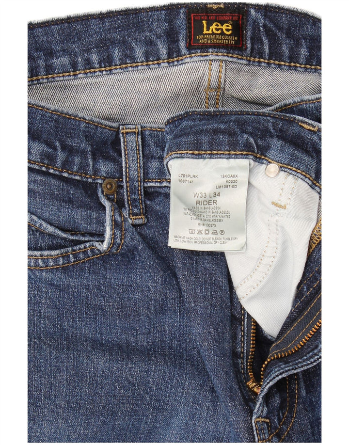 Lee Herren Rider Slim Jeans W33 L34 Blaue Baumwolle