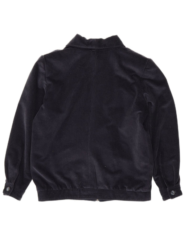 VINTAGE Womens Corduroy Jacket UK 12 Medium Navy Blue Cashmere