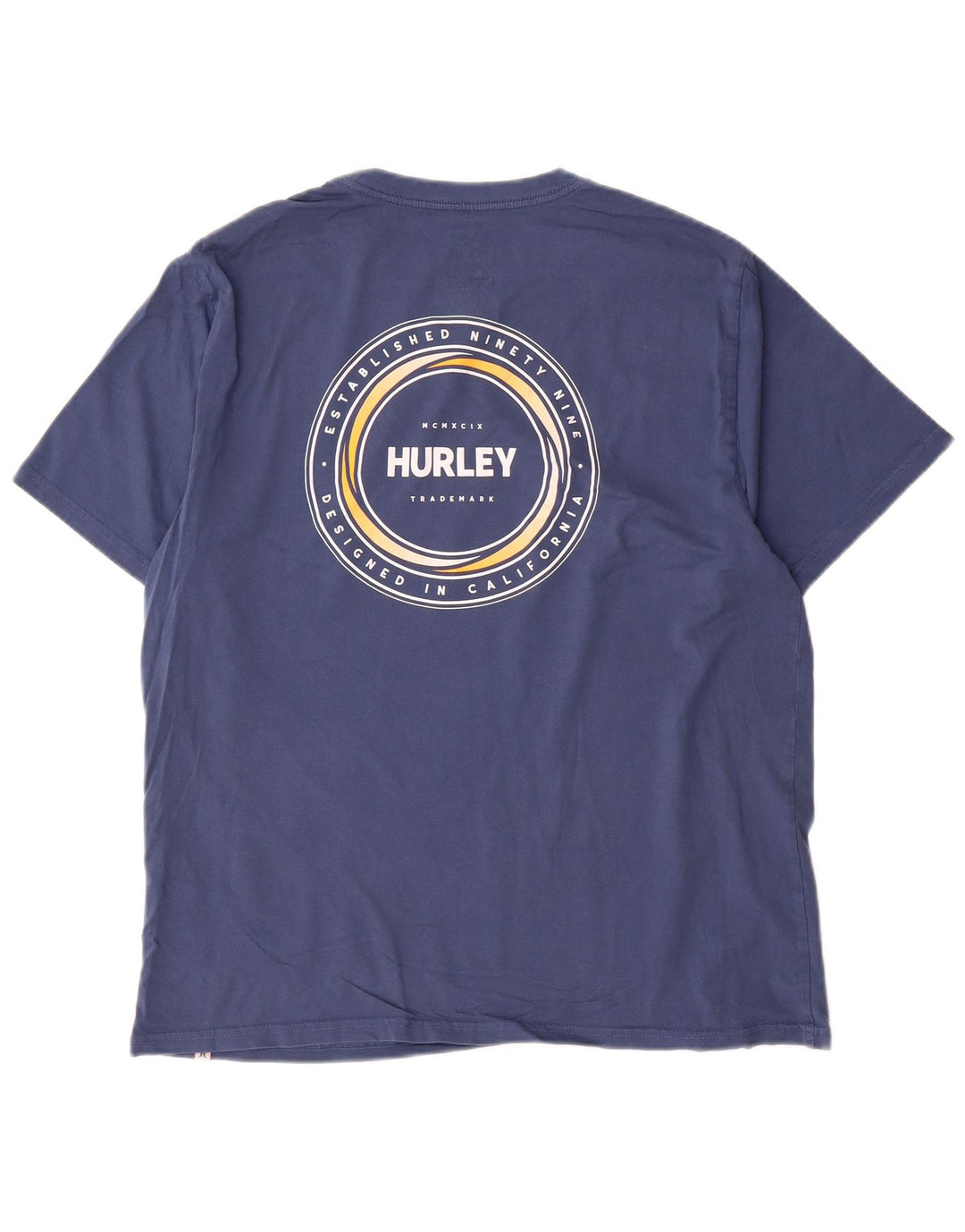 Hurley Herren-T-Shirt mit Grafik, Größe L, aus blauer Baumwolle