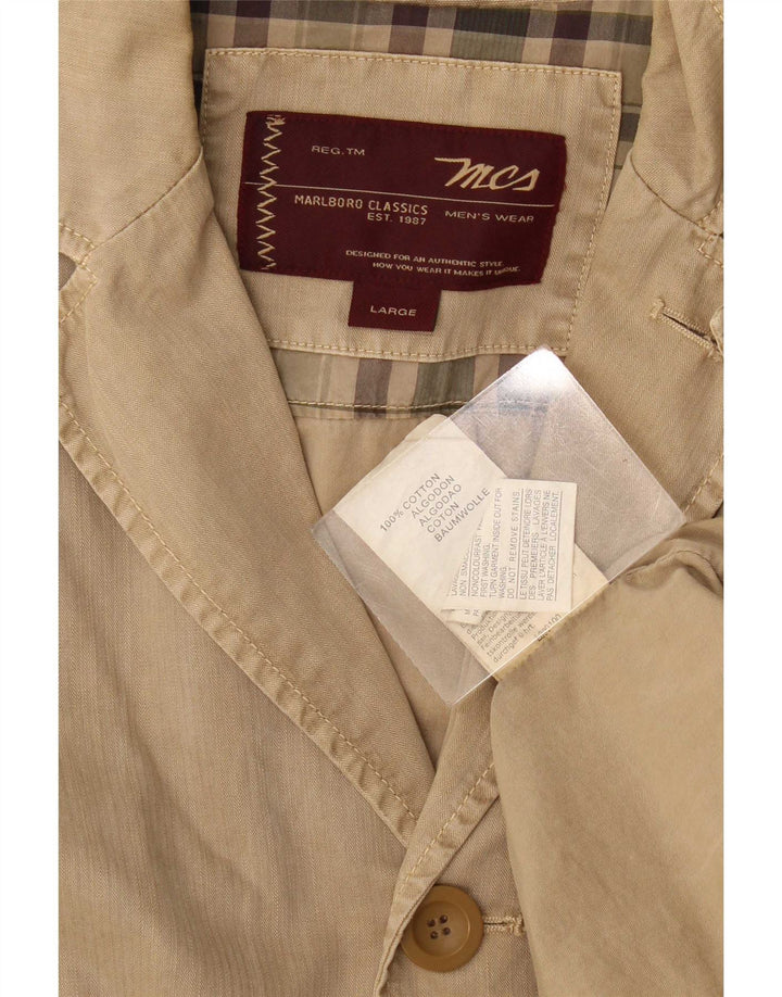 Marlboro Classics Herren-Blazer mit 3 Knöpfen, UK 40, Größe L, Beige, Baumwolle
