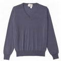 Vintage Herren V-Ausschnitt Pullover Pullover Mittelblaue Merinowolle