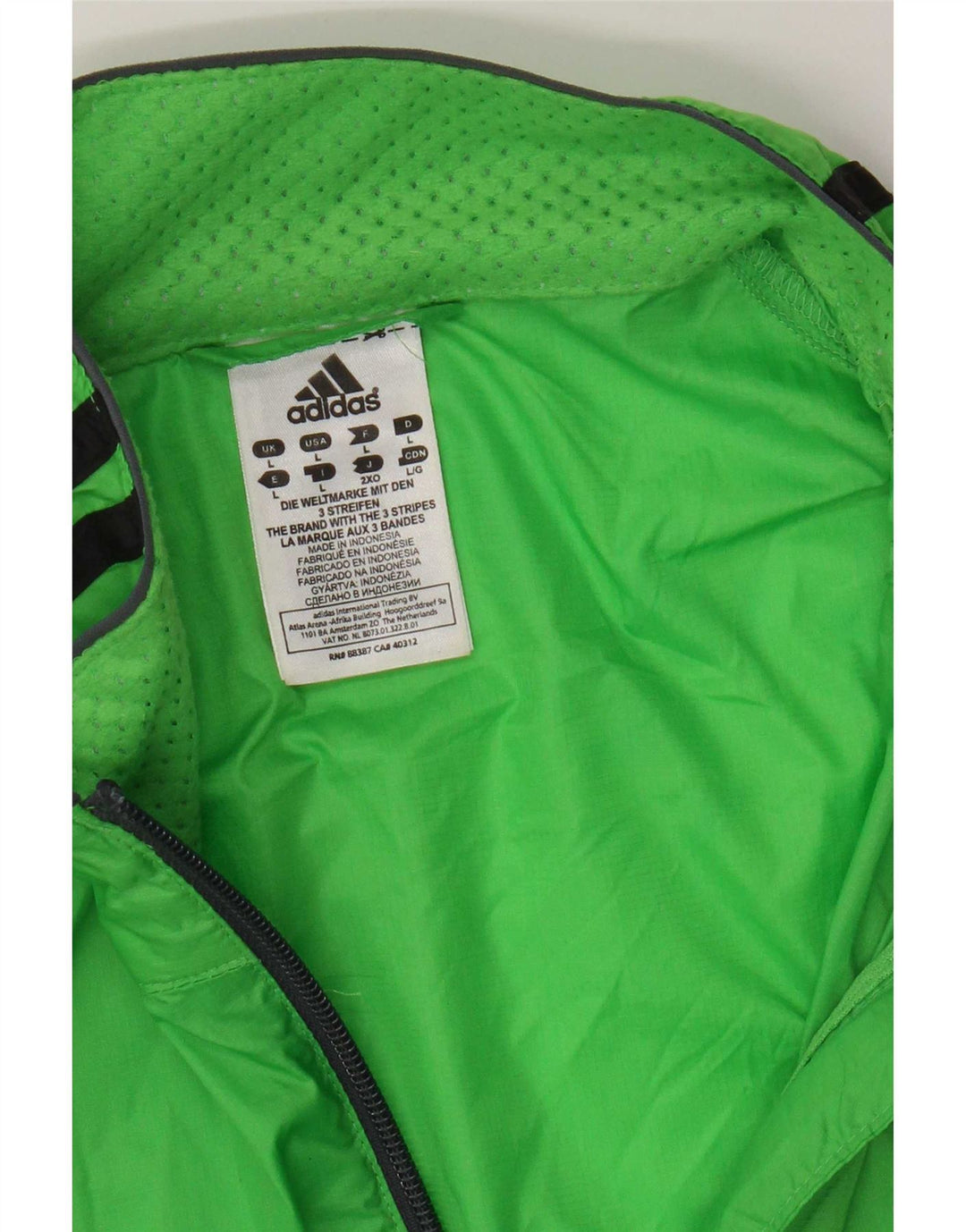 Adidas Herren Regenjacke UK 40 Large Grün Nylon