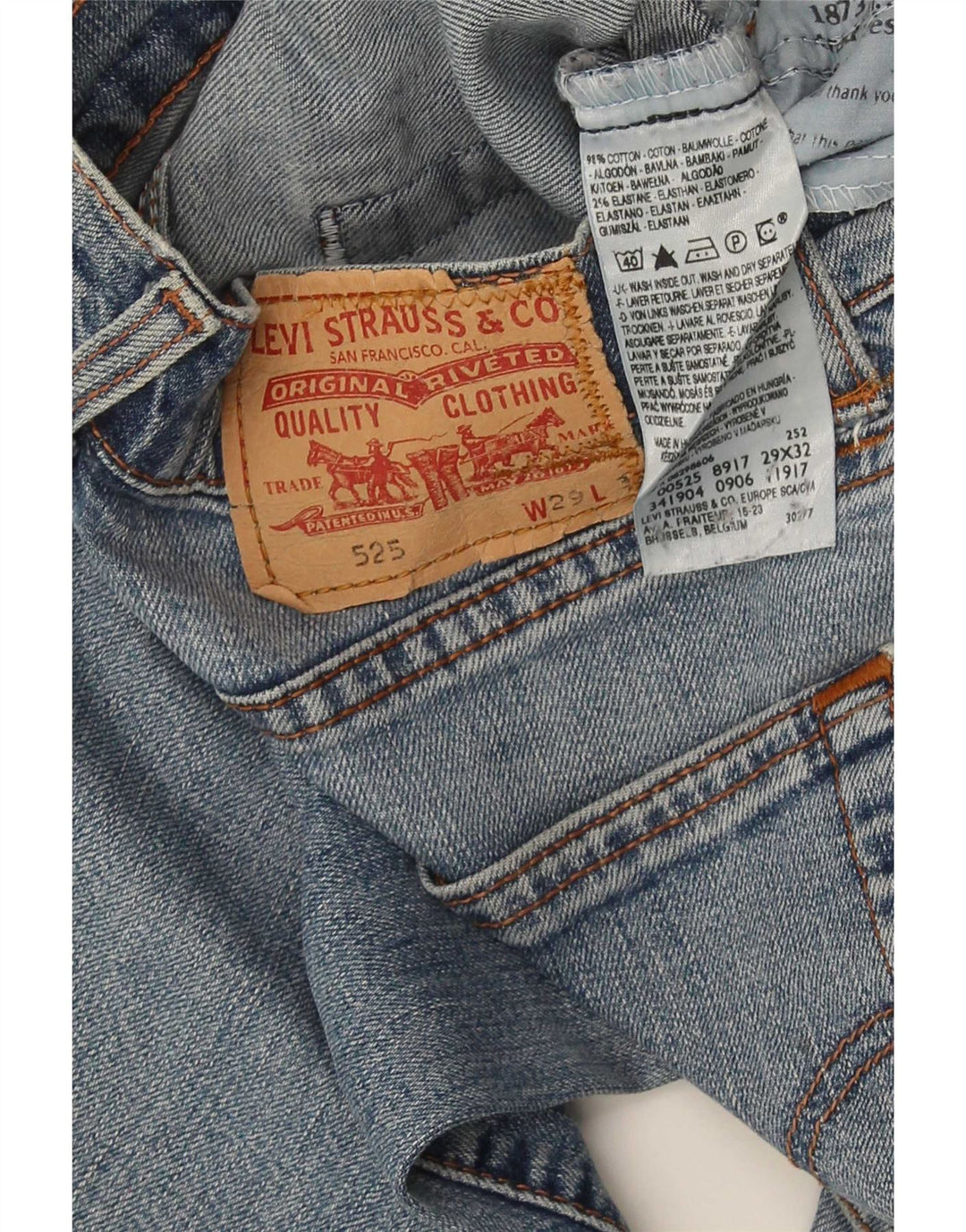 Levi's Herren 525 Bootcut Jeans W29 L33 Blaue Baumwolle