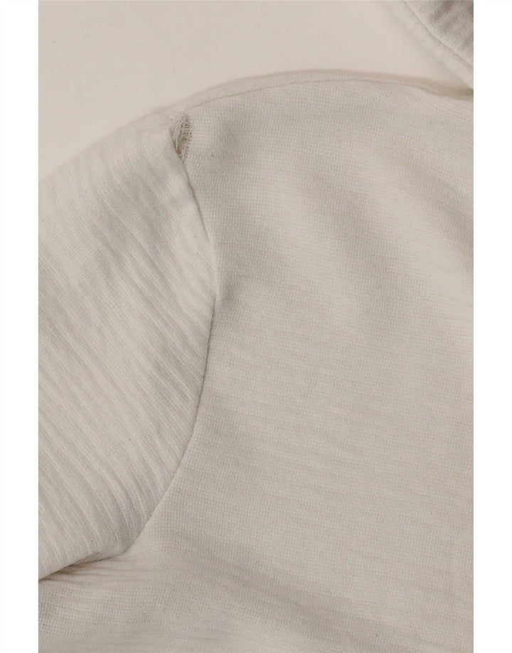 Zara Damen Top Langarm UK 10 Small Weiß