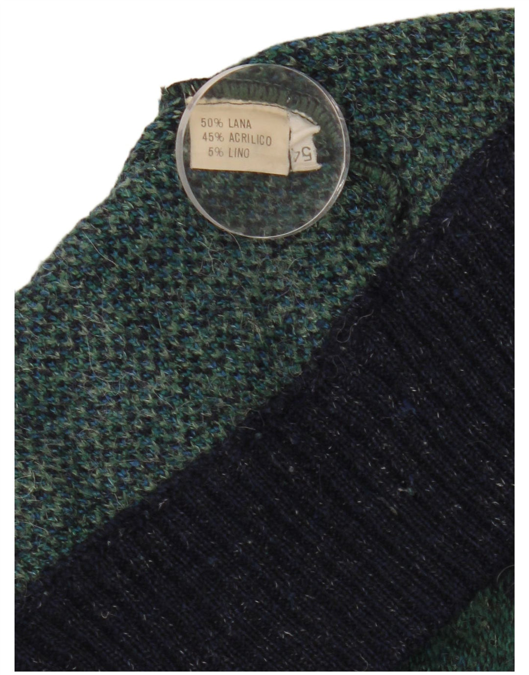 Vintage Herren Cardigan Pullover IT 54 XL Marineblau karierte Wolle