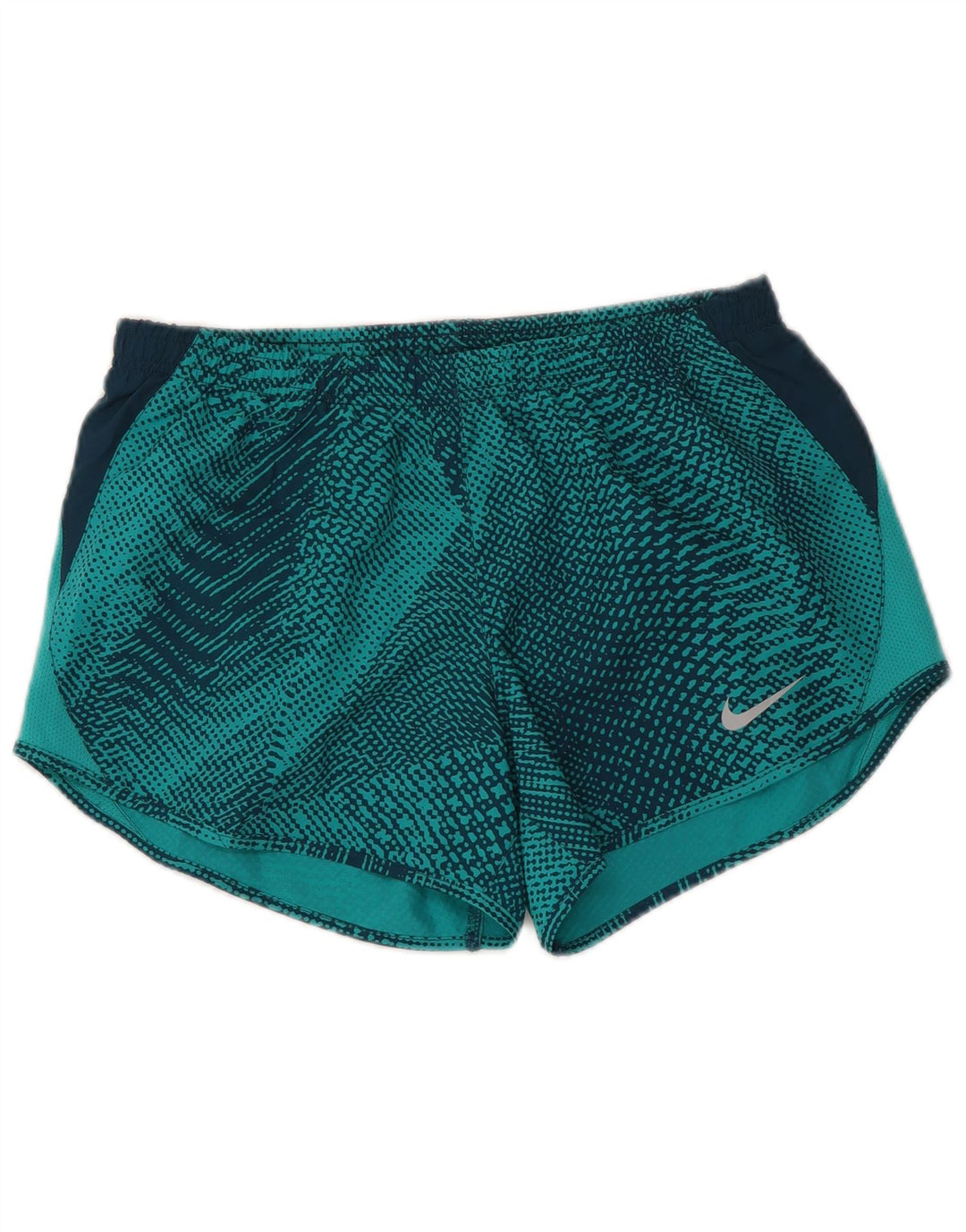 NIKE Damen Dri Fit Sport Shorts UK 10 Small Blue Geometrisch Polyester