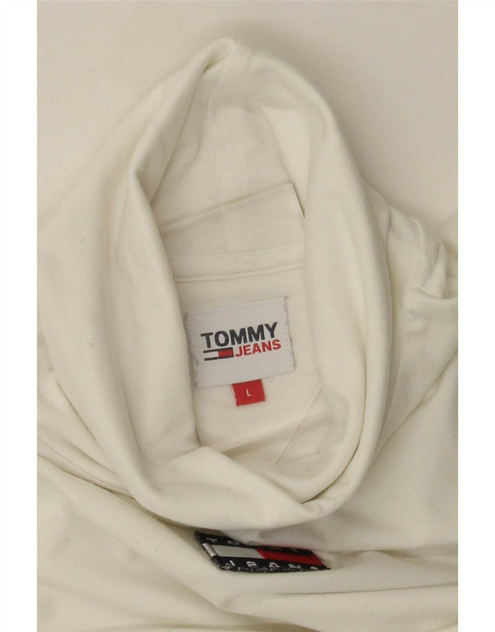 Tommy Hilfiger Damen Graphic Top Langarm UK 14 Large Weiß