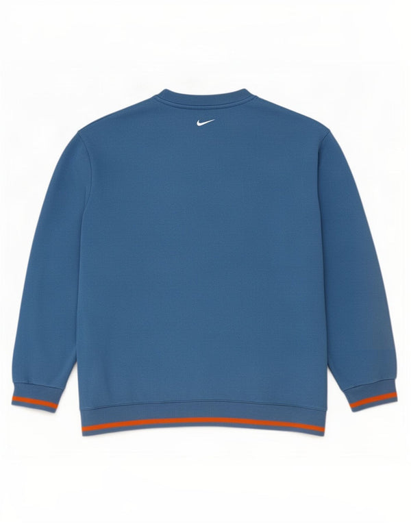 Nike Boys Sweatshirt Jumper 13-14 Years XL Blue Colourblock Cotton