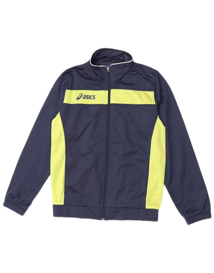 Asics Graphic Trainingsanzug-Oberteil für Jungen, 11–12 Jahre, Marineblau, Farbblock