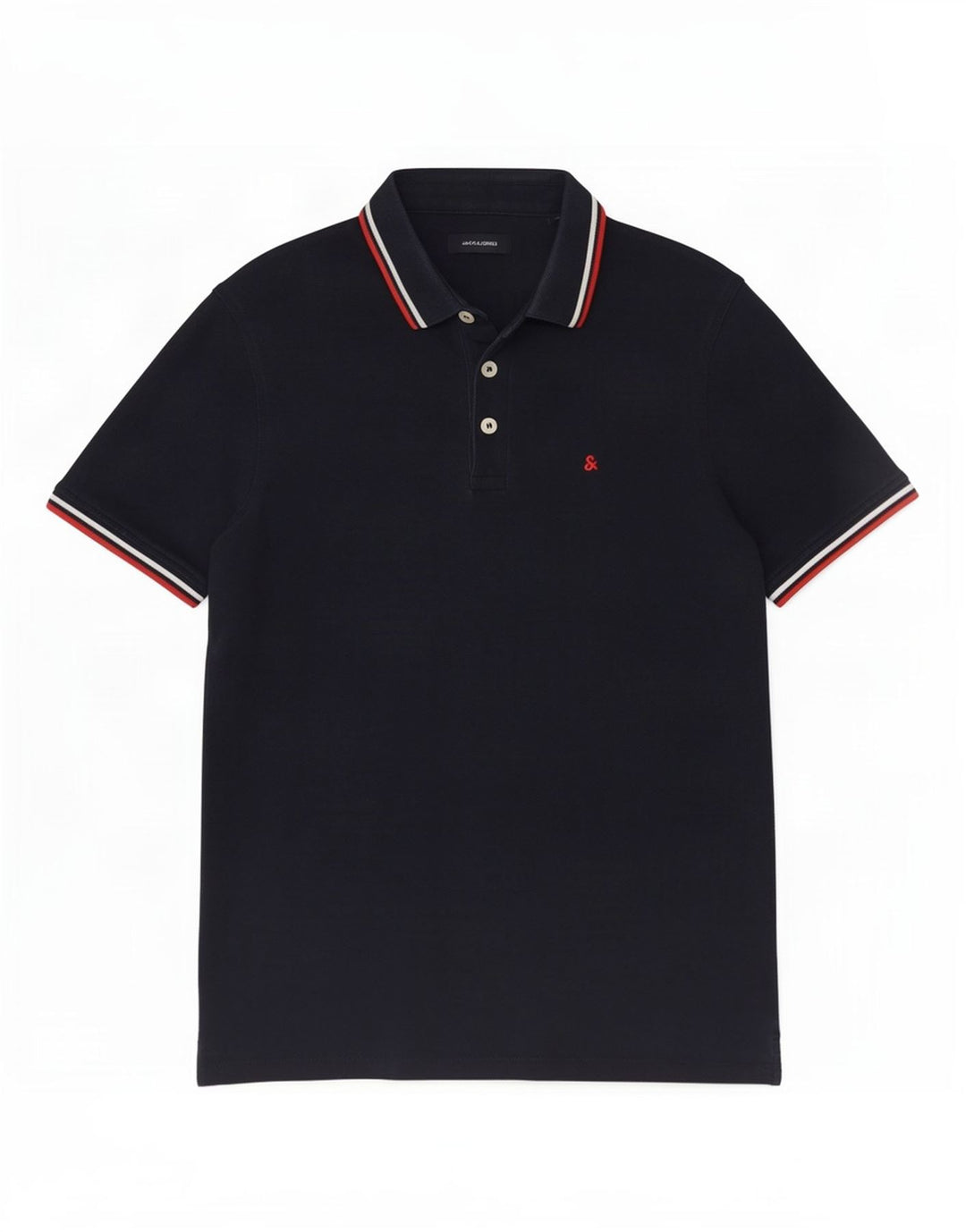 Jack & Jones Herren-Poloshirt aus mittelblauer, gestreifter Baumwolle