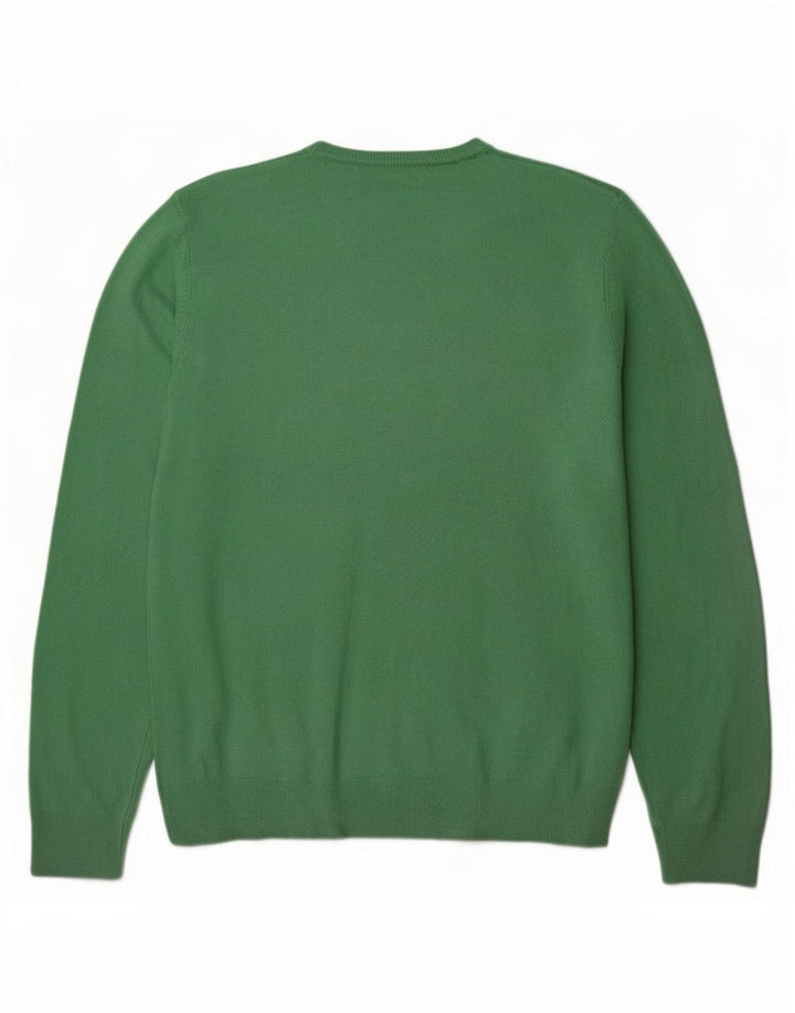 Marks & Spencer Herren-Pullover mit V-Ausschnitt, groß, grünes Acryl