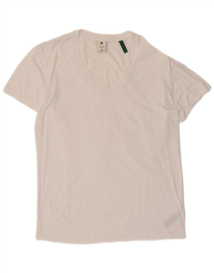 G-Star Herren T-Shirt Top Small Weiße Baumwolle