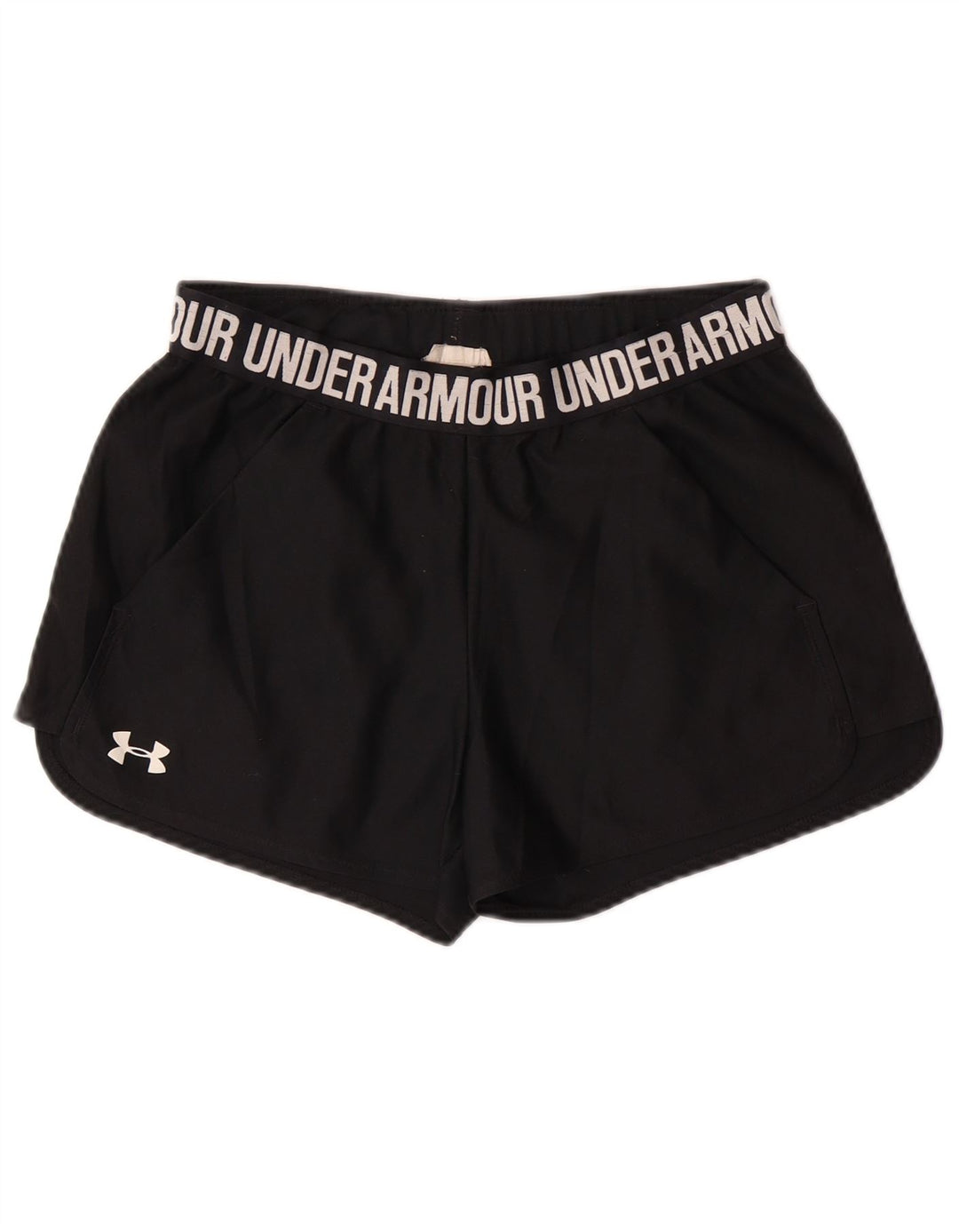 UNDER ARMOUR Damen Heat Gear Graphic Sportshorts UK 10 Small Schwarz